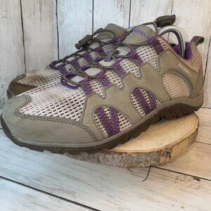 Merrell Aluminum Dewberry Hiking Shoes Womens Size 9.5 Trail Sneakers Mesh
